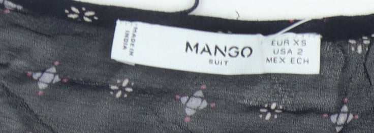 Womens UK Size XS Mango Black Tunic Blouse