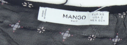 Womens UK Size XS Mango Black Tunic Blouse