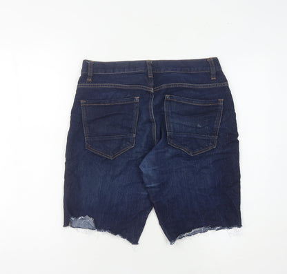 Next Men's Blue Denim Shorts 30 in Slim Fit Casual