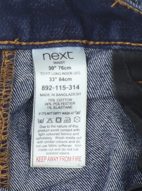 Next Men's Blue Denim Shorts 30 in Slim Fit Casual