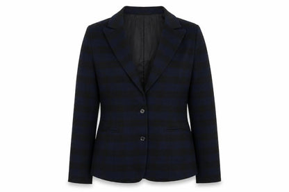 Tulle Women's Blue Check Blazer M Regular Fit