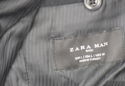 Mens UK Size 40 Zara Regular Black Suit Jacket