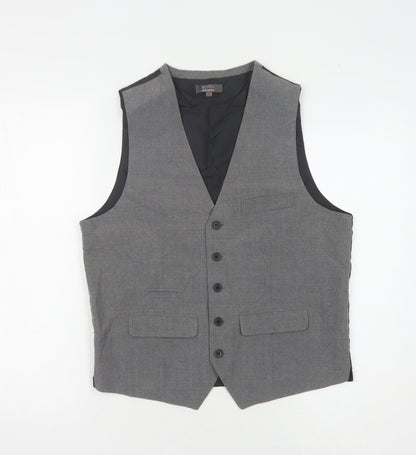 Mens UK Size S Jeff Banks Regular Grey Suit Waistcoat