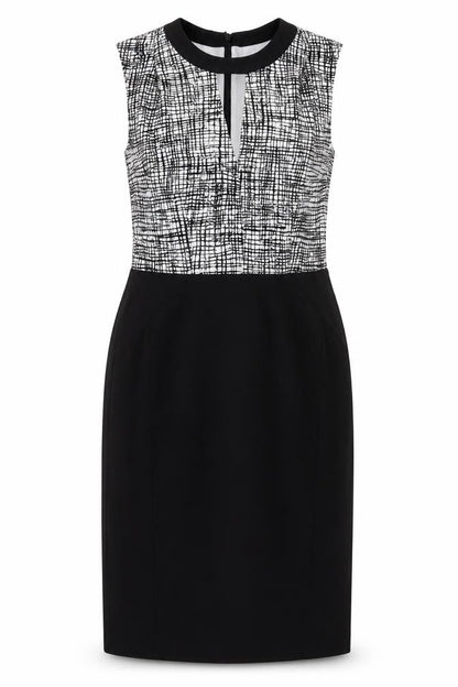 Oasis Women's Black Geometric Shift Dress, Size 8, Sleek & Stylish