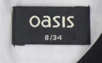 Oasis Women's Black Geometric Shift Dress, Size 8, Sleek & Stylish