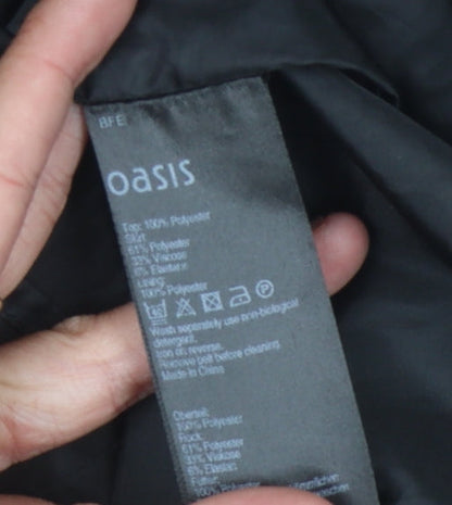 Oasis Women's Black Geometric Shift Dress, Size 8, Sleek & Stylish