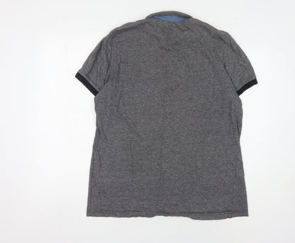 Twisted Soul Men's Grey Polo Shirt L Cotton