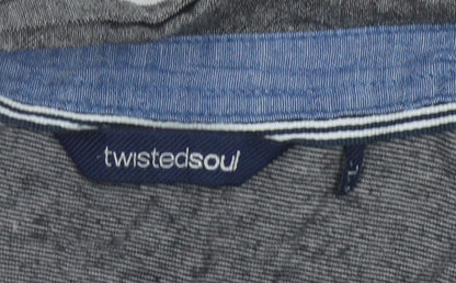 Twisted Soul Men's Grey Polo Shirt L Cotton