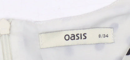 Oasis Women's Black & Ivory Polka Dot Dress, Size 8