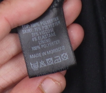 Oasis Women's Black & Ivory Polka Dot Dress, Size 8