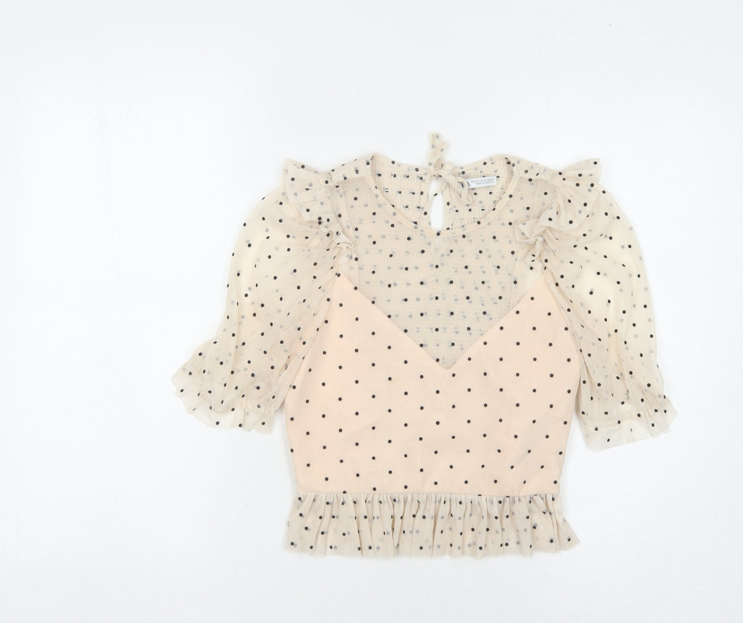 Womens UK Size XS Zara Beige  Blouse