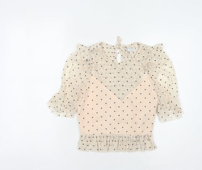 Womens UK Size XS Zara Beige  Blouse