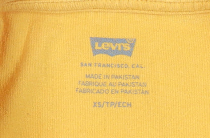 Unisex Adults UK Size XS Levi's Yellow Basic T-Shirt