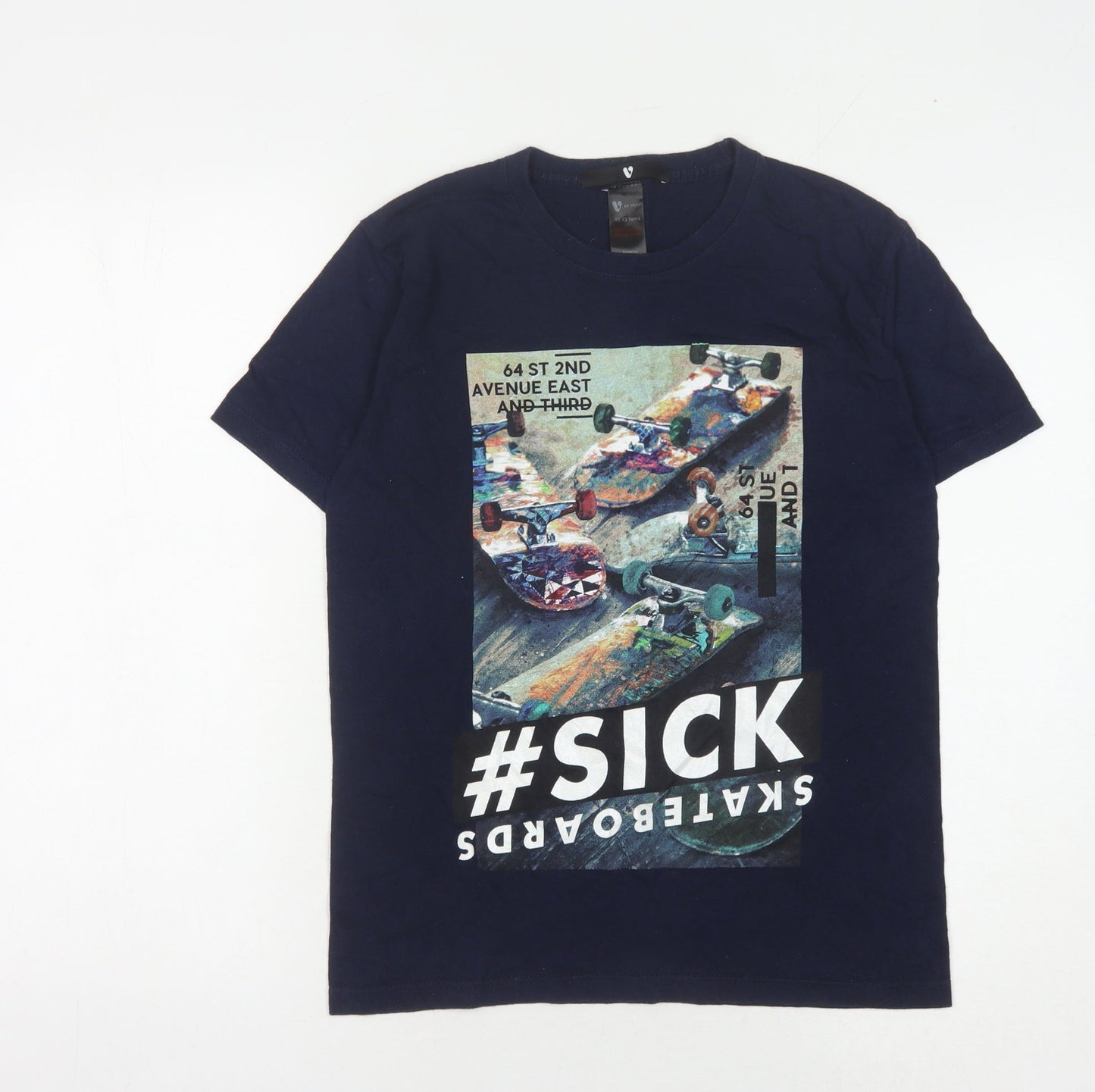 Very Boys Blue Skateboard Graphic T-Shirt 12-13 Years