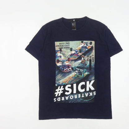 Very Boys Blue Skateboard Graphic T-Shirt 12-13 Years