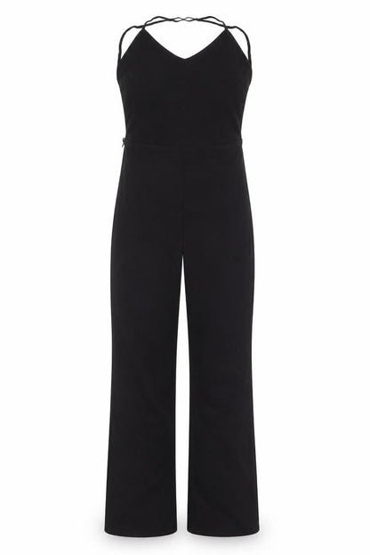 Womens UK Size S Bershka One-Piece Black Jumpsuit