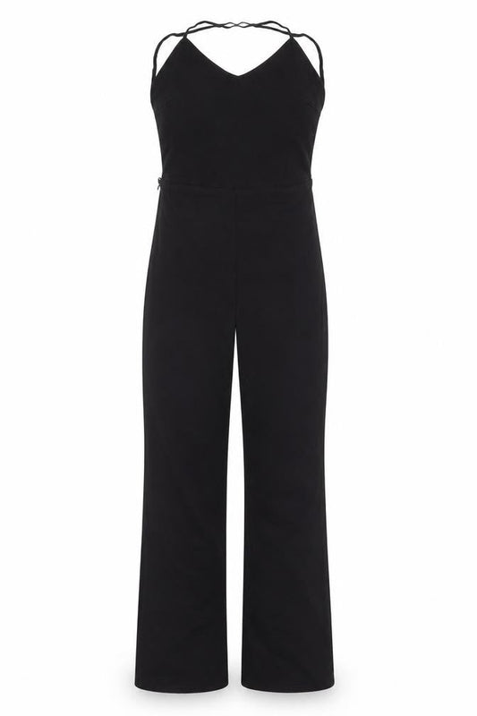 Womens UK Size S Bershka One-Piece Black Jumpsuit