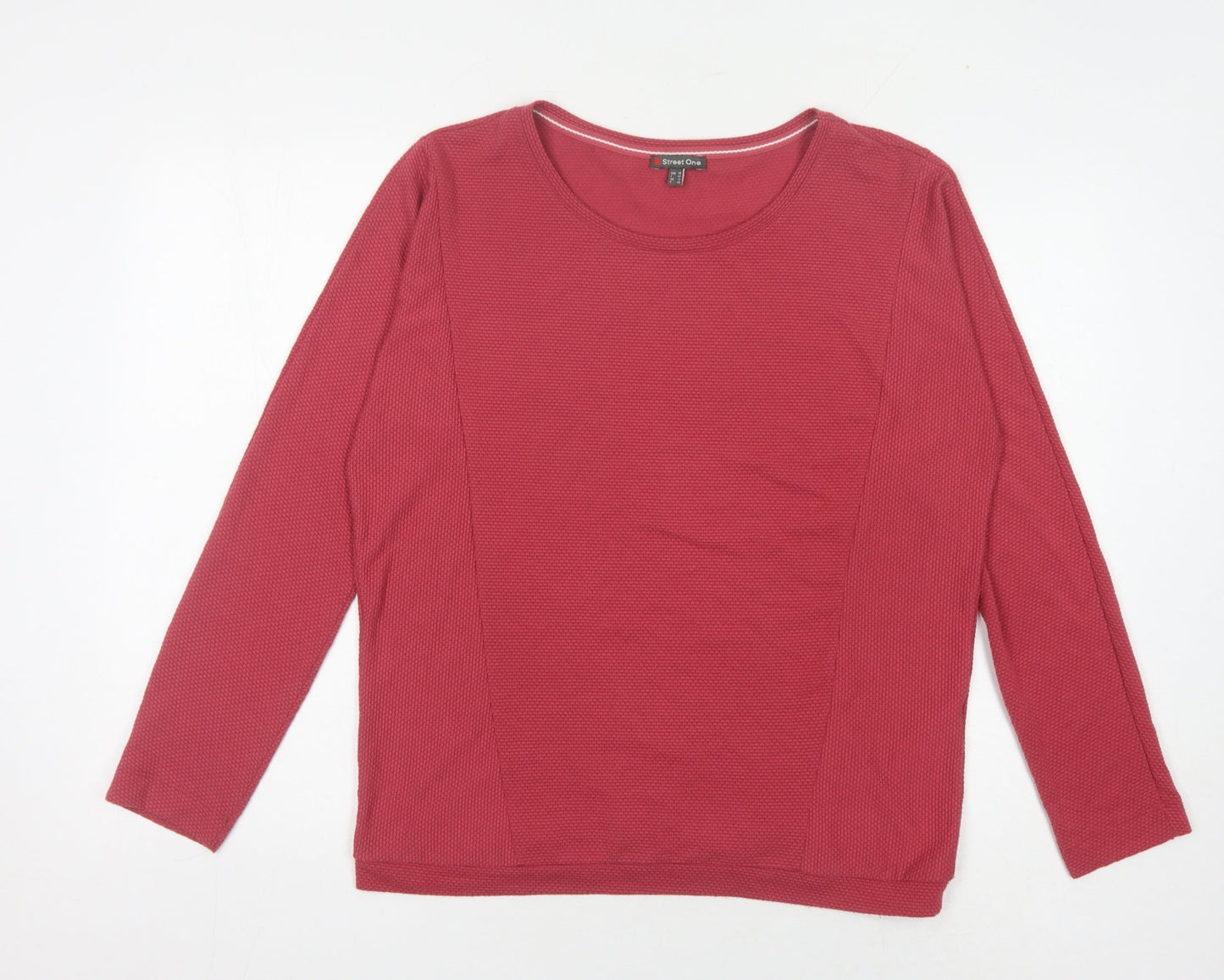Womens UK Size 12 Street One Red Basic T-Shirt