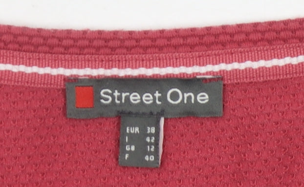 Womens UK Size 12 Street One Red Basic T-Shirt