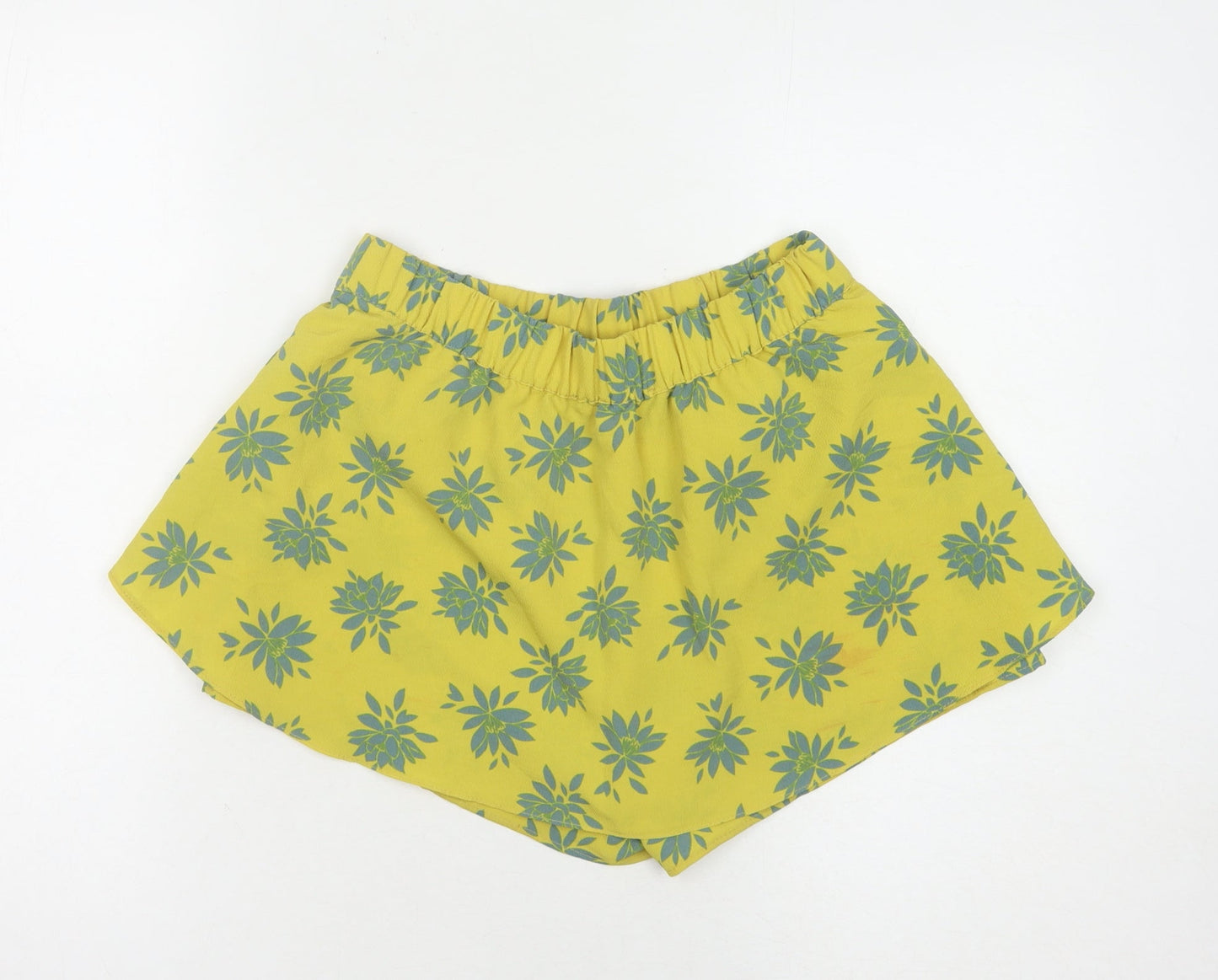 Zara Women's Yellow Floral Wrap Shorts XS