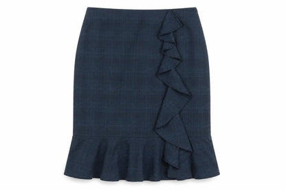 Marks and Spencer Women's Blue Check Pencil Skirt Size 16