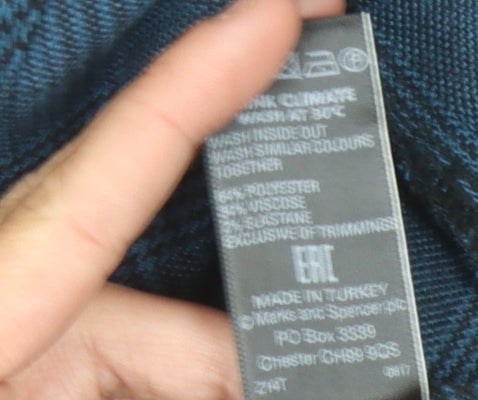 Marks and Spencer Women's Blue Check Pencil Skirt Size 16