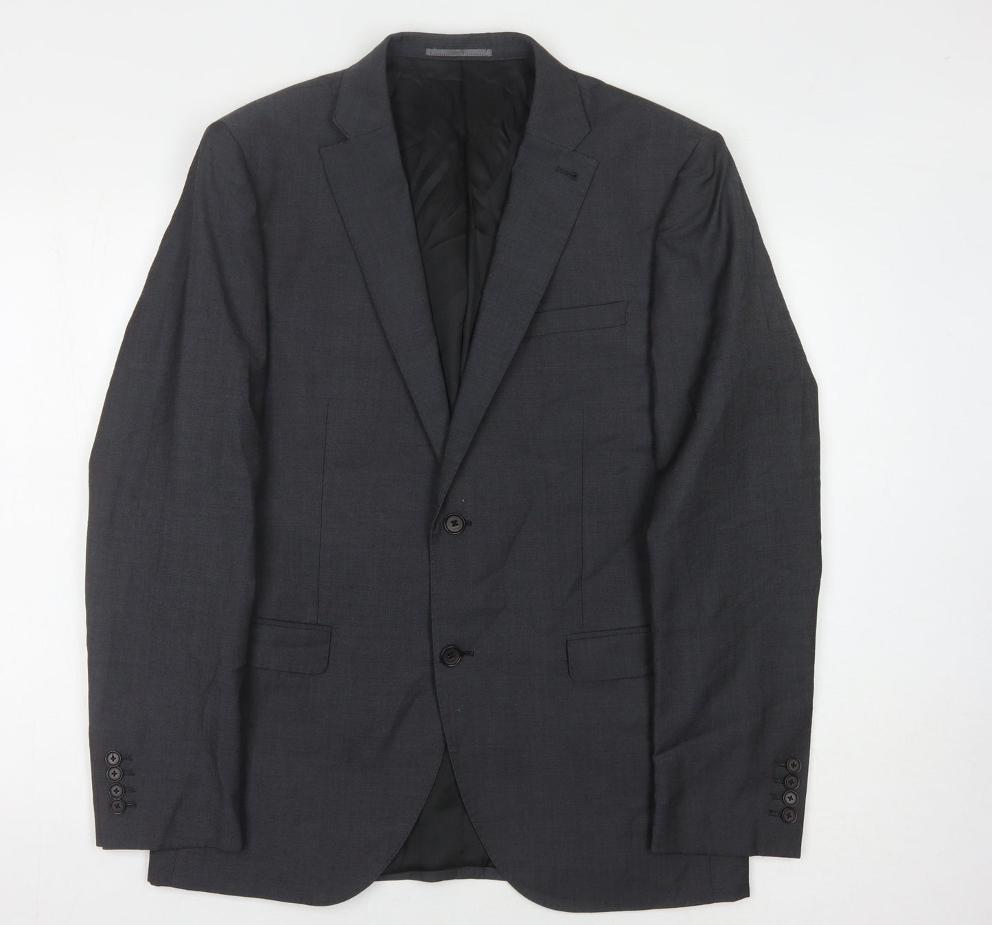 Next Men's Grey Blazer, Size 40, Wool, Formal