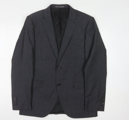 Next Men's Grey Blazer, Size 40, Wool, Formal