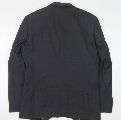 Next Men's Grey Blazer, Size 40, Wool, Formal