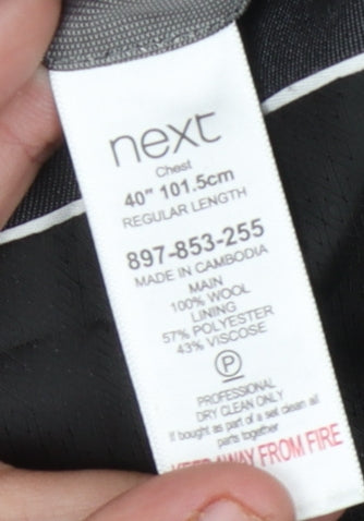 Next Men's Grey Blazer, Size 40, Wool, Formal