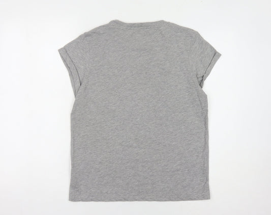 Jack Wills Women's Grey Crew Neck T-Shirt Size 10