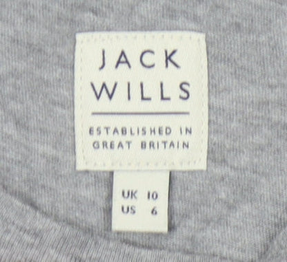 Jack Wills Women's Grey Crew Neck T-Shirt Size 10