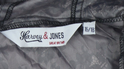 Harvey & Jones Women's Grey Floral Hooded Jacket 16/18