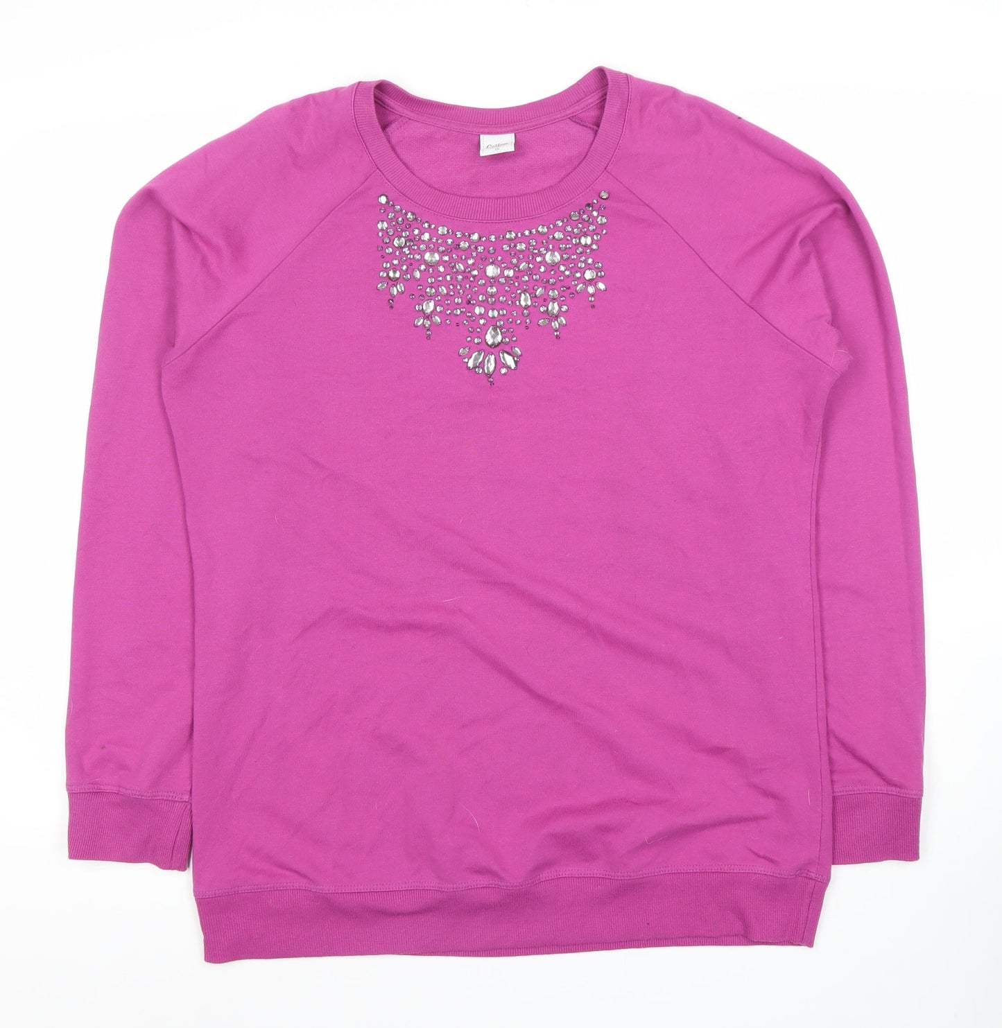 Cotton Traders Women's Pink Jewel Sweatshirt Size 16