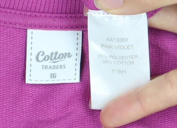 Cotton Traders Women's Pink Jewel Sweatshirt Size 16