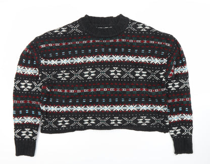 Womens UK Size 8 Pull&Bear Black Pullover Jumper