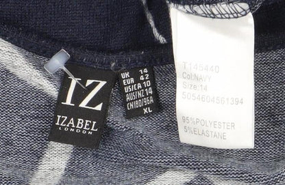Womens UK Size XL IZABEL LONDON Blue Basic Blouse