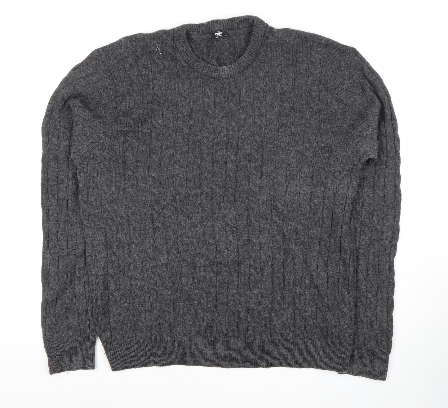 Womens UK Size L Cotton Traders Grey Pullover Jumper