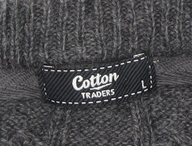 Womens UK Size L Cotton Traders Grey Pullover Jumper