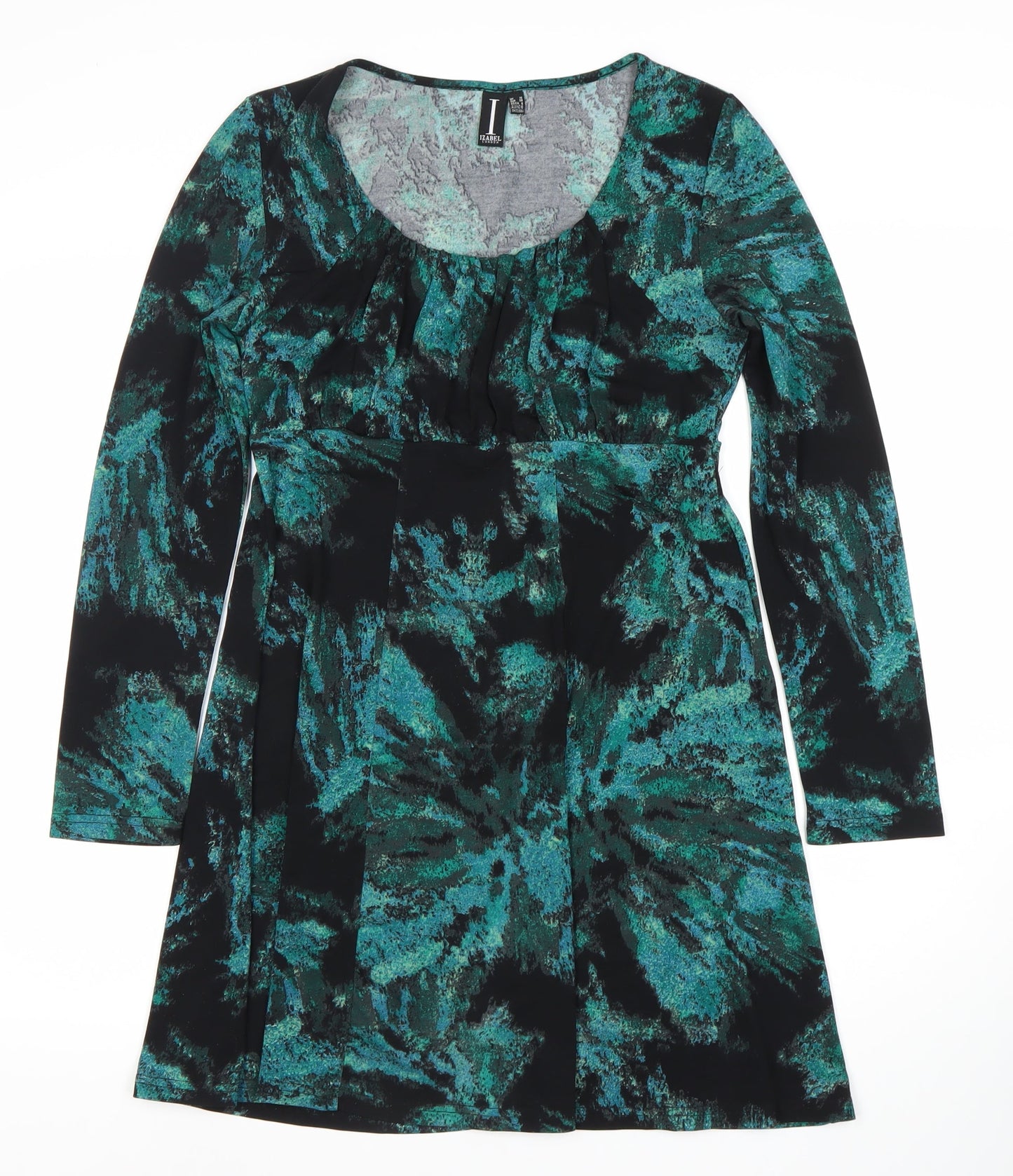 Izabel London Women's Green A-Line Belted Dress