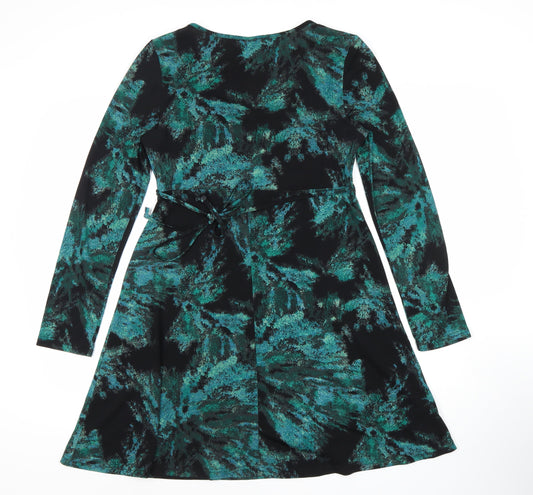 Izabel London Women's Green A-Line Belted Dress