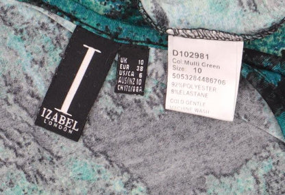 Izabel London Women's Green A-Line Belted Dress