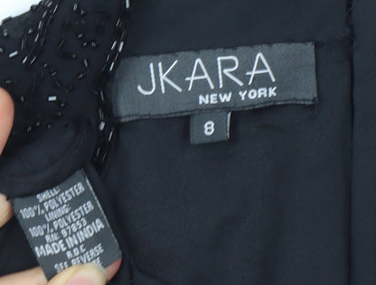 JKara Women's Black Beaded Formal Dress Size 8