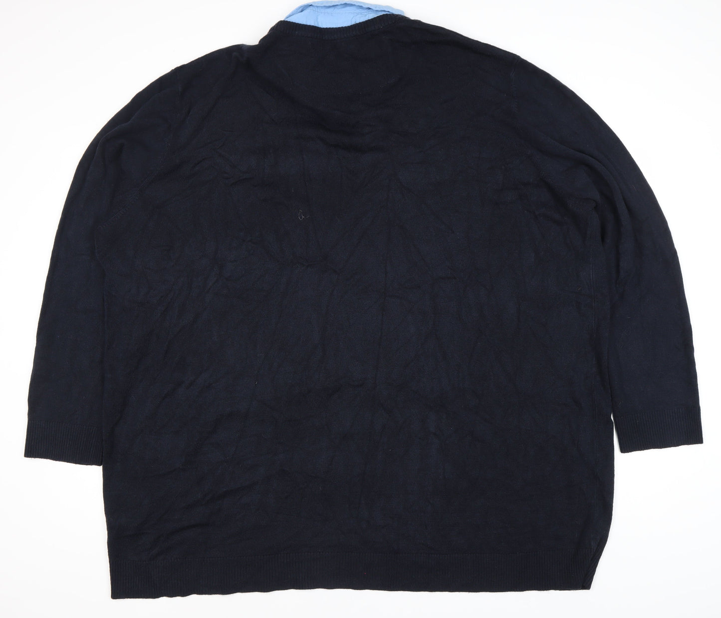 BadRhino Men's Blue Long Sleeve Polo 5XL