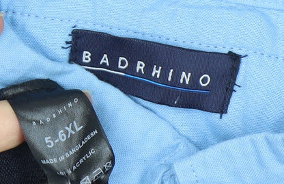 BadRhino Men's Blue Long Sleeve Polo 5XL