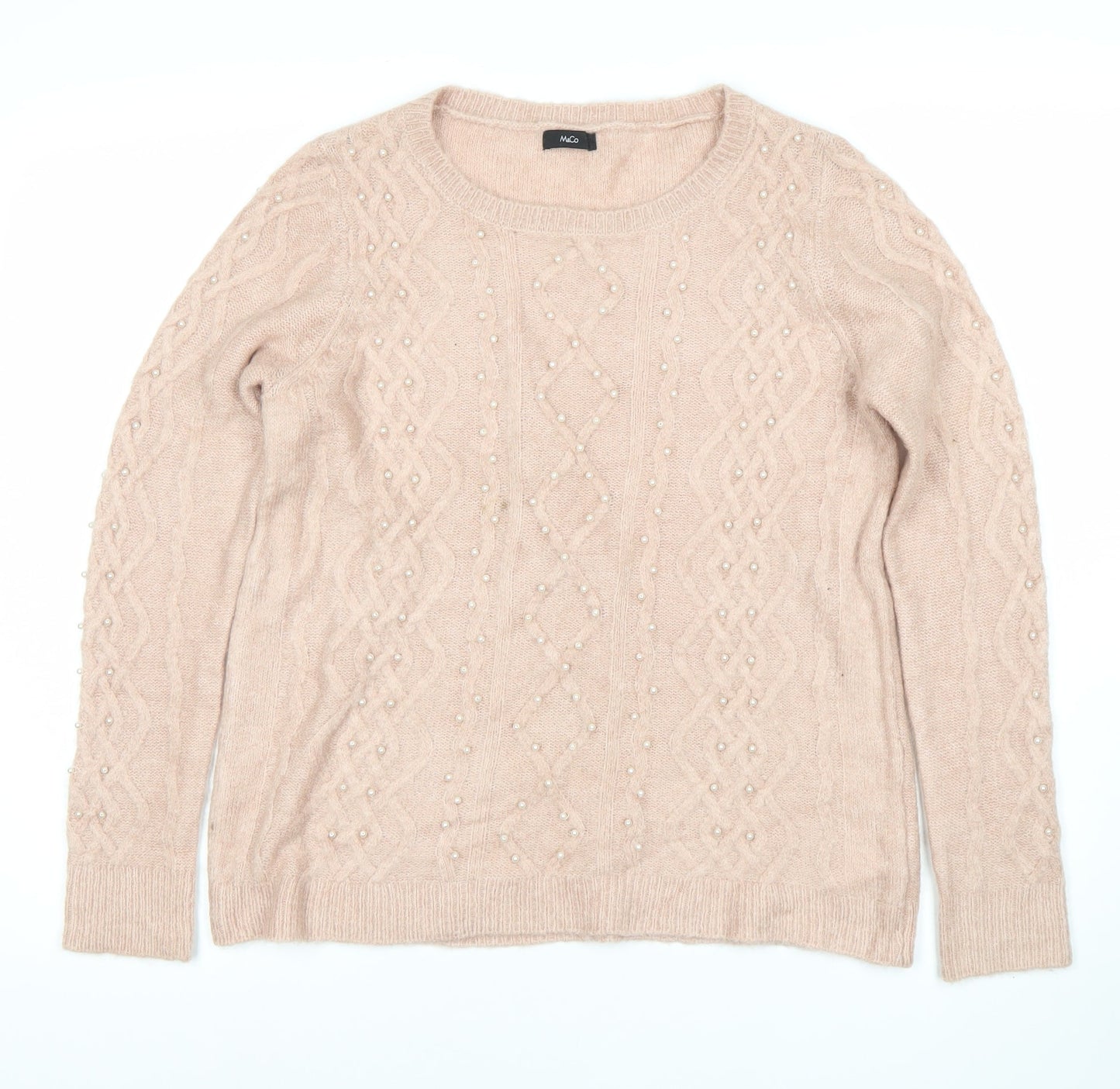 Womens UK Size 12 M&Co Pink Pullover Jumper