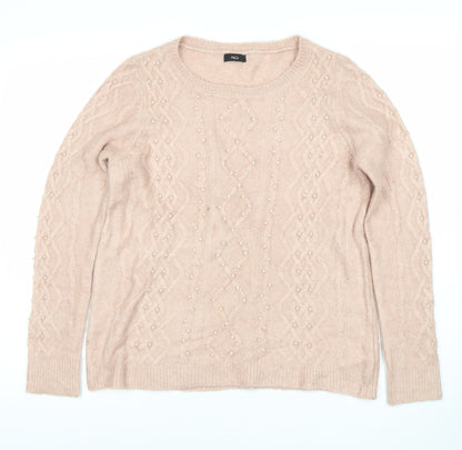 Womens UK Size 12 M&Co Pink Pullover Jumper