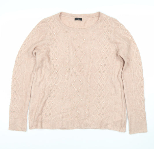 Womens UK Size 12 M&Co Pink Pullover Jumper