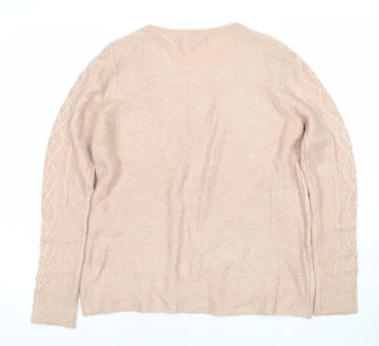 Womens UK Size 12 M&Co Pink Pullover Jumper