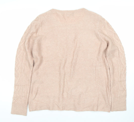 Womens UK Size 12 M&Co Pink Pullover Jumper